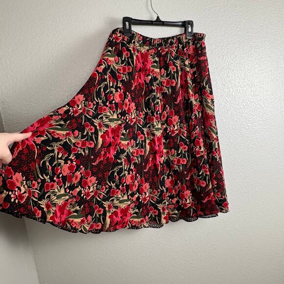 Coldwater Creek Size PXL Reversible Midi Skirt Elastic Stretch Waist Dual Sided - Picture 3 of 11